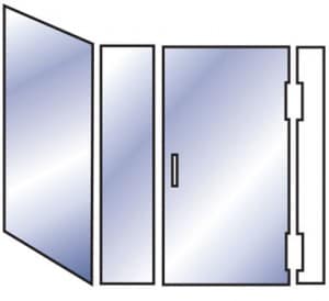 Right Angle Swing Door with Panel and Pane
