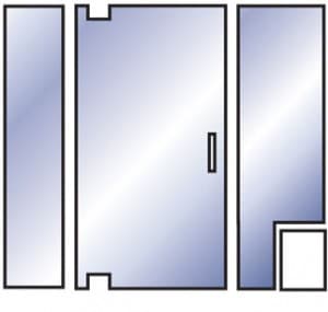 Inline Pivot Door with Panel & Notched Panel