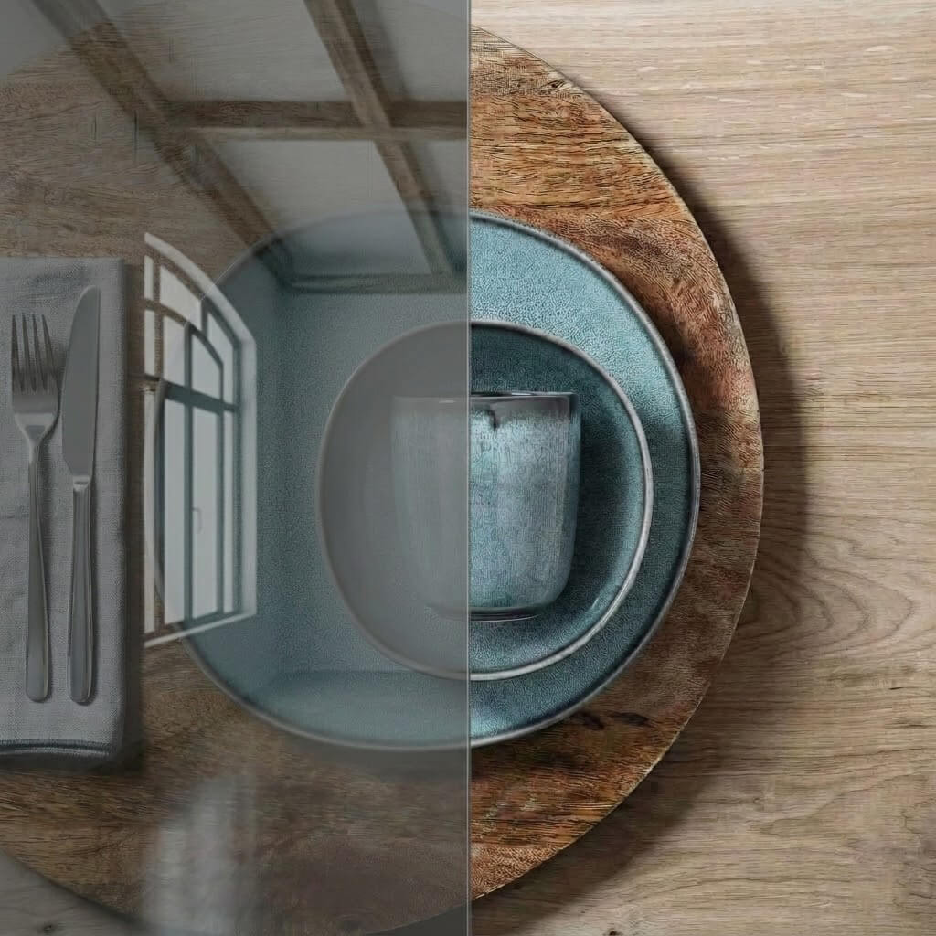 Grey mirror glass sample