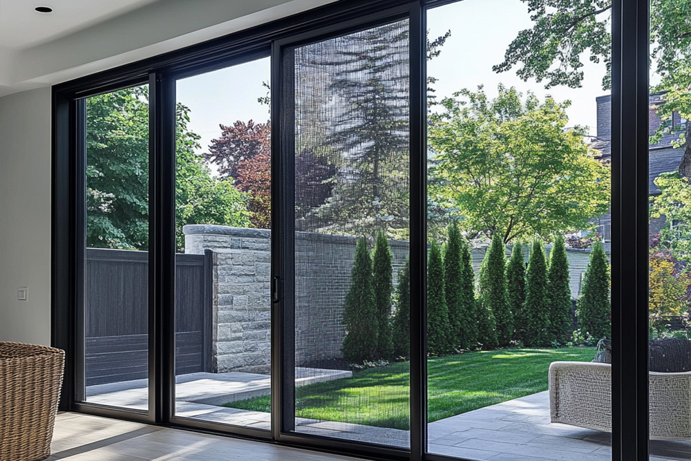 Patio doors with screens