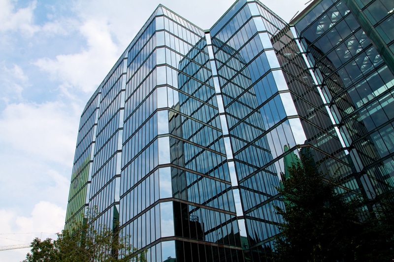 Modern glass building