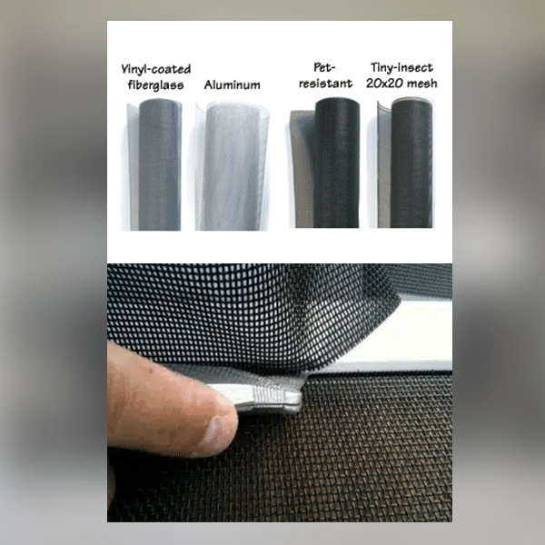 Screen mesh and frame material options