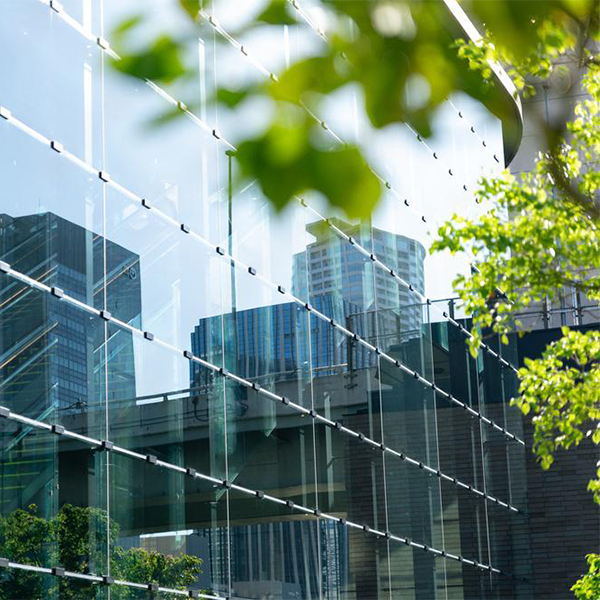 Commercial glass building