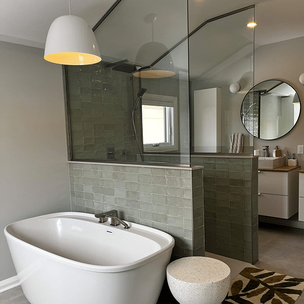 Custom glass shower enclosure