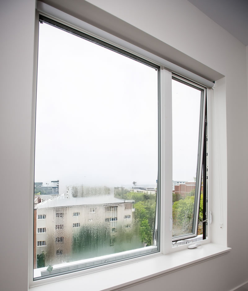 Foggy sealed window glass