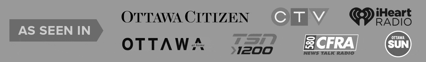 As Seen In - Ottawa Citizen, CTV, iHeart Radio, Ottawa at Home, TSN 1200, CFRA, Ottawa Sun