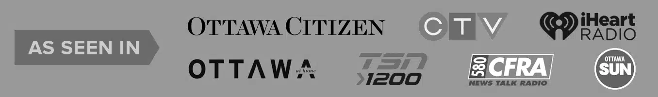 As Seen In - Ottawa Citizen, CTV, iHeart Radio, Ottawa at Home, TSN 1200, CFRA, Ottawa Sun