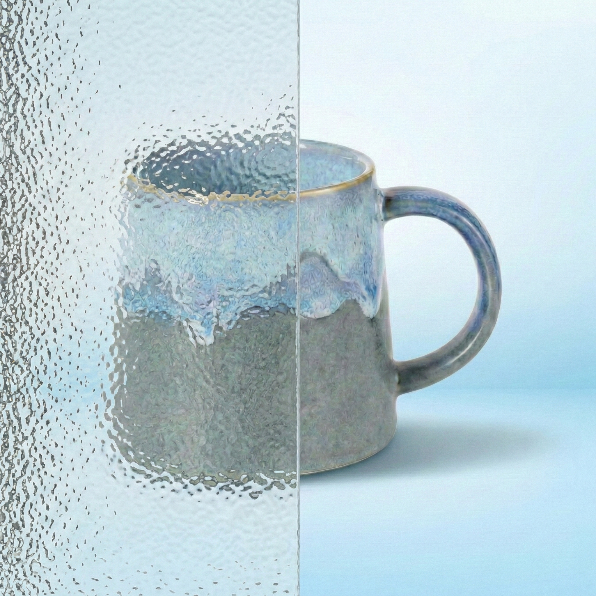 Pinhead patterned glass installed sample