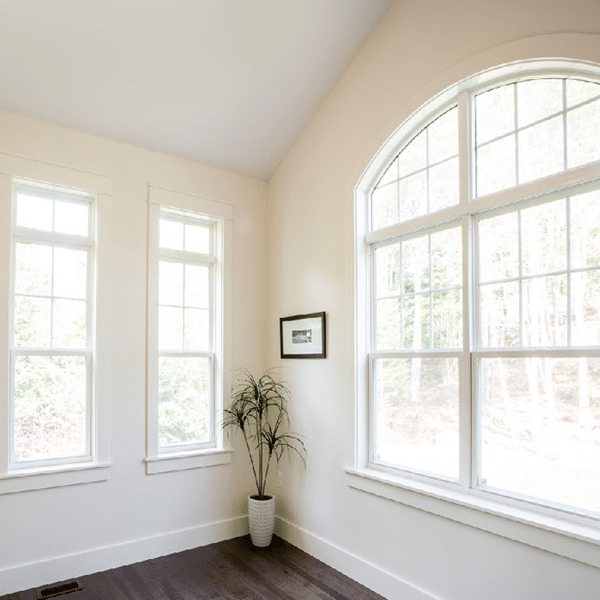 Residential windows with arched window