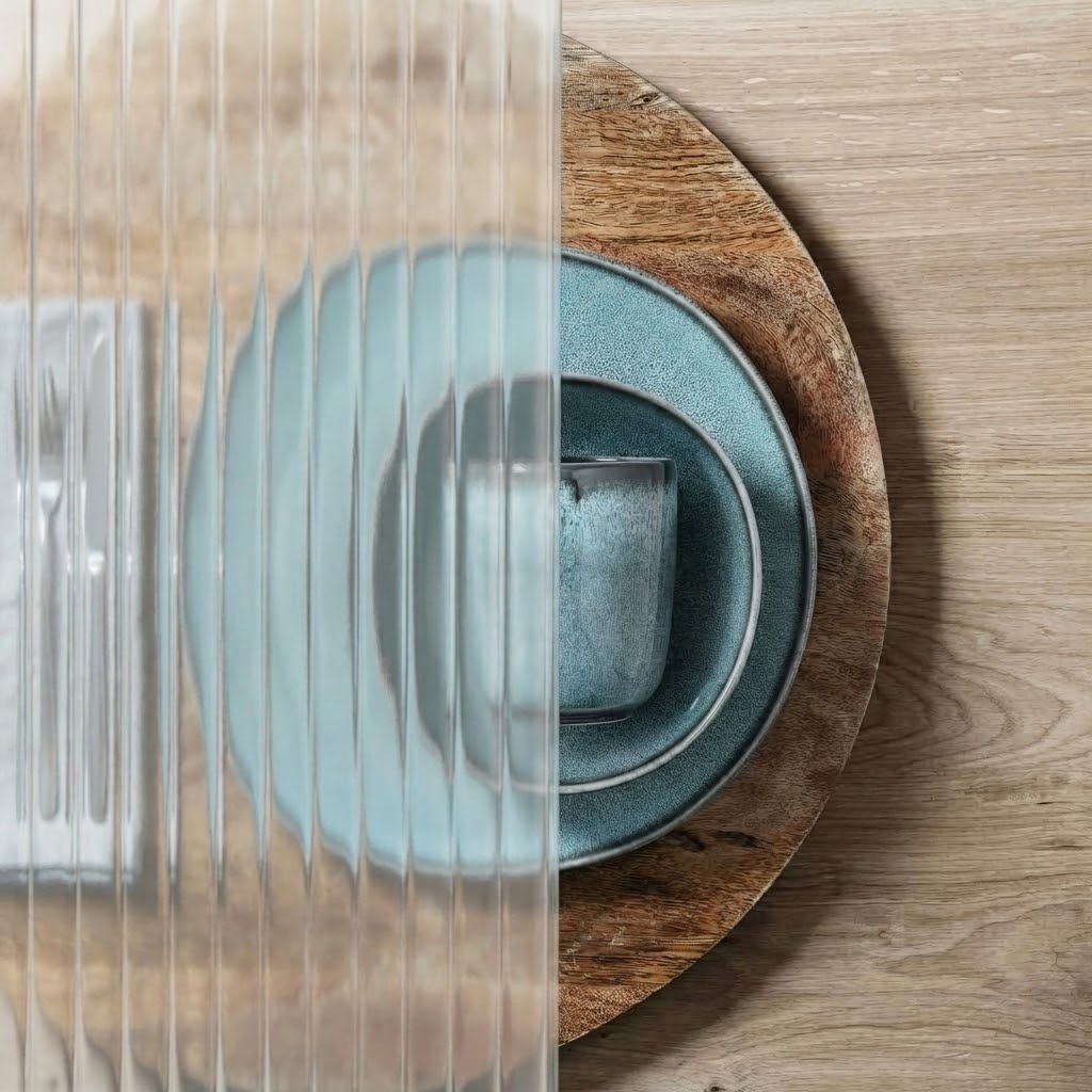 Reed Frosted patterned glass sample
