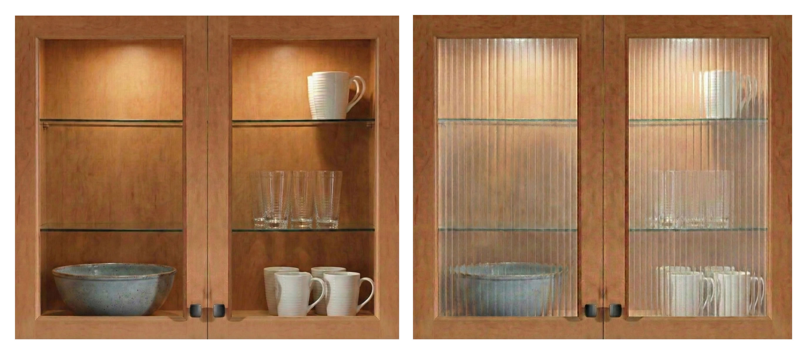 Clear glass compared with Reed Frosted patterned glass