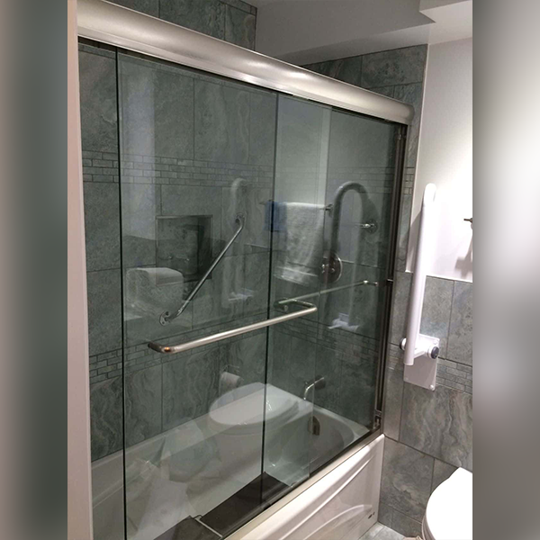 Tub shower glass enclosure