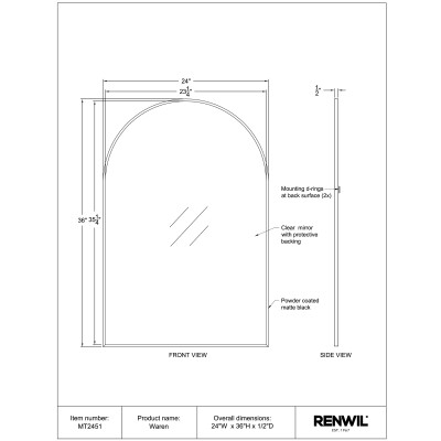 WAREN technical drawing