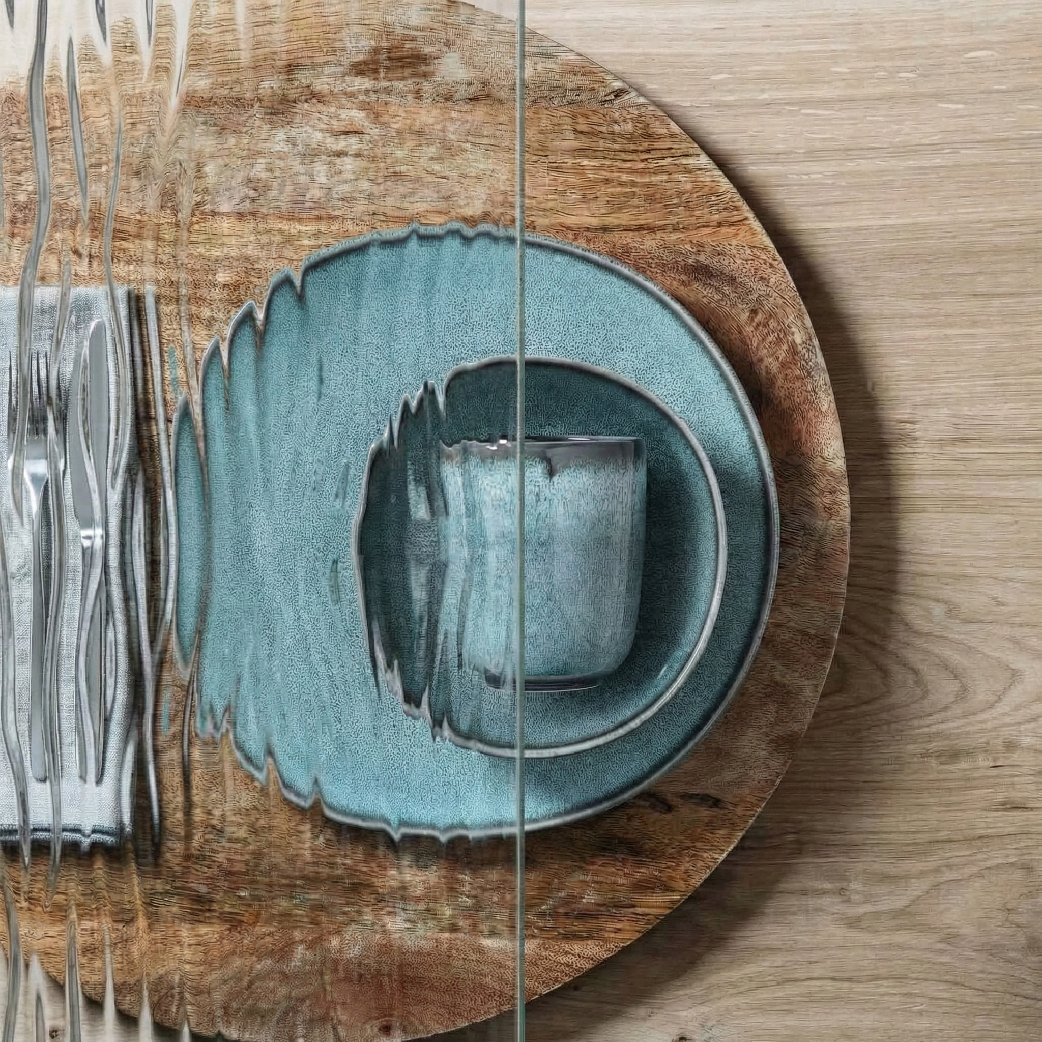 Water textured glass sample