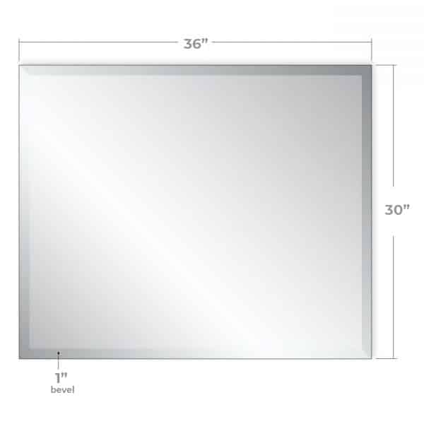 36″ x 30″ Rectangular Mirror with 1″ Bevel – Ottawa Mirrors