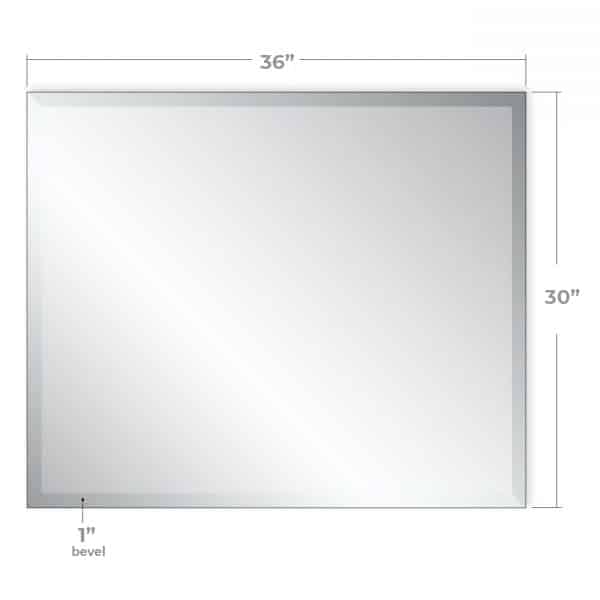 36″ x 30″ Rectangular Mirror with 1″ Bevel Ottawa Mirrors