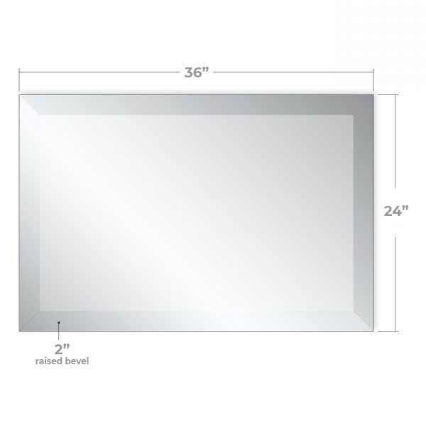 36″ x 24″ Rectangular Mirror with 2″ Bevel Strips Ottawa Mirrors