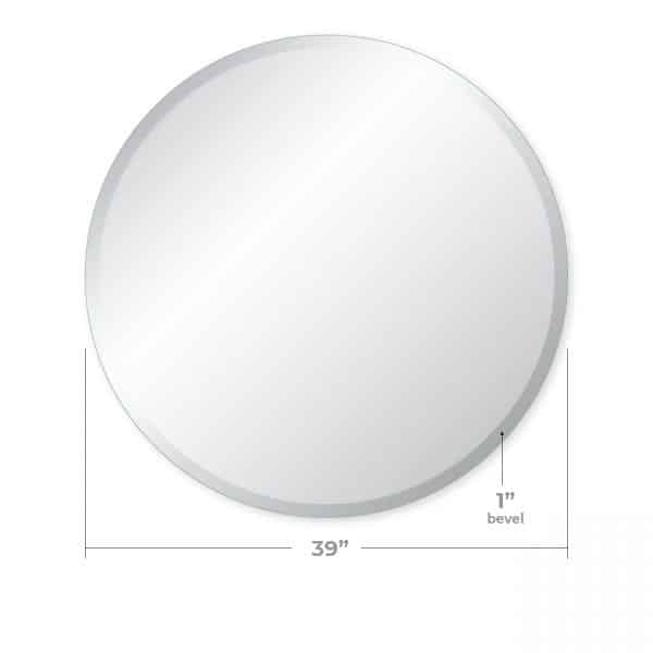39" Round Mirror with 1″ Bevel Ottawa Mirrors 1